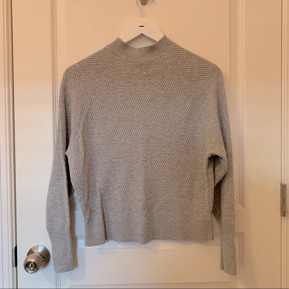 Waffle Knit Mock Neck Sweater